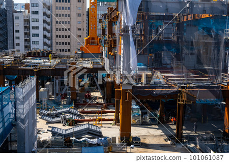 Tokyo Redevelopment Large-scale construction site around Takanawa Gateway Station 2023.03 Tokyo Redevelopment Large-scale construction site around Takanawa Gateway Station 2023.03 101061087