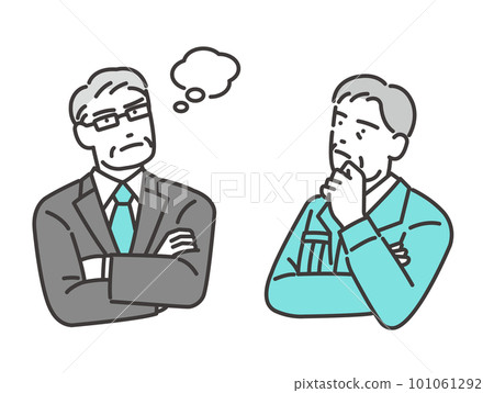 Vector illustrations of senior managers such as directors and presidents who have troubles / managers / work clothes 101061292