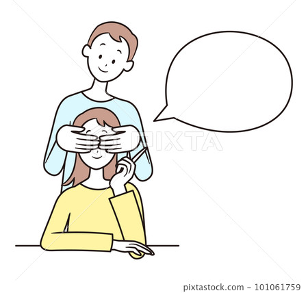 Asian young couple or husband and wife illustration material 101061759