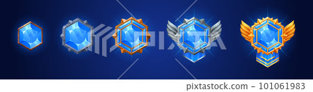 Game rank gem badge ui award achievement in vector Game rank gem badge ui award achievement in vector 101061983