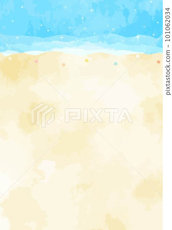 簡單的沙灘和大海背景插畫 101062034