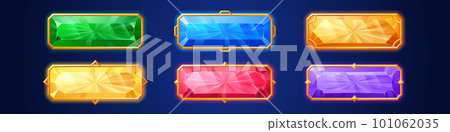 Game buttons from gems and gold frames 101062035