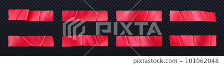Red adhesive tape pieces, scotch strips 101062048