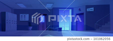 Night school hallway interior Night school hallway interior 101062056
