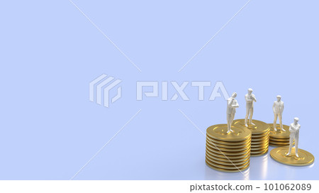 The Business man and coins for finance or money concept 3d rendering 101062089