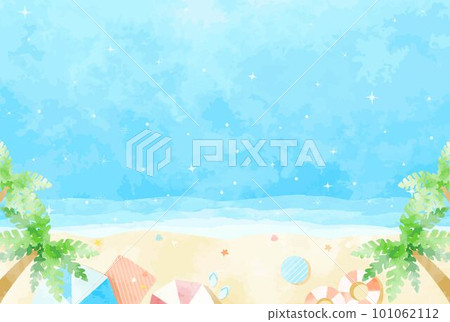 暖心的沙灘背景插畫 101062112
