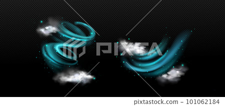 Realistic set of fresh air swirls on transparent Realistic set of fresh air swirls on transparent 101062184