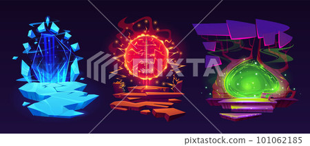 Magic portal gate set for adventure fantasy game Magic portal gate set for adventure fantasy game 101062185