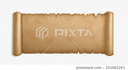 Old paper or parchment scroll, ancient papyrus 101062261