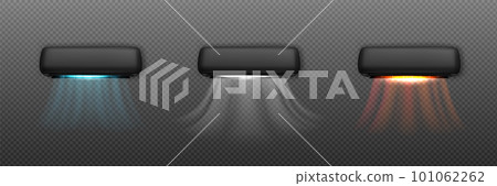 3d black conditioner with hot cold air wind wave 101062262