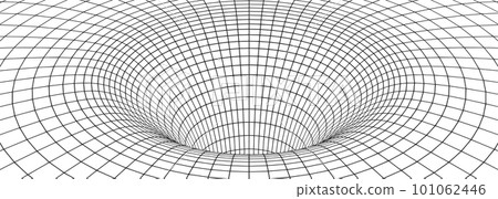 Black hole, wormhole, wireframe grid of tunnel 101062446