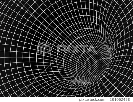 White wireframe wormhole on black, 3d funnel White wireframe wormhole on black, 3d funnel 101062458