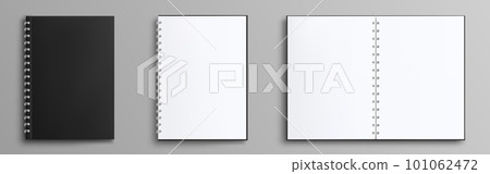 Spiral binder notebook vector mockup template Spiral binder notebook vector mockup template 101062472