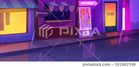 Rain in night city street 101062596