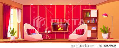 Modern living room interior with fireplace Modern living room interior with fireplace 101062606