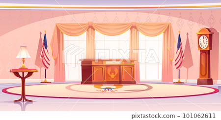 American president oval office cartoon background 101062611