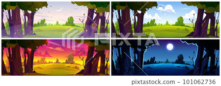 Night, day, morning and evening landscape Night, day, morning and evening landscape 101062736