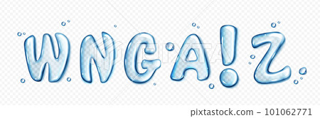 Water font letters png isolated on transparent 101062771