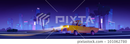 Car on parking in night city 101062780