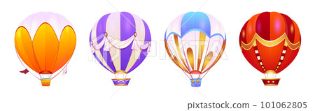 Cartoon set of hot air balloons isolated on white 101062805