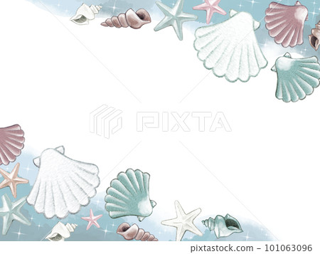 Summer cute seashell frame material 101063096