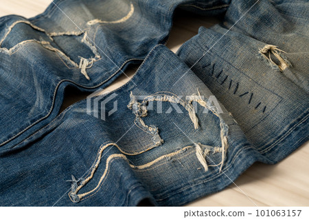 LEVI'S501XX VINTAGE 1955 Reprint Warn Hard... - Stock Photo