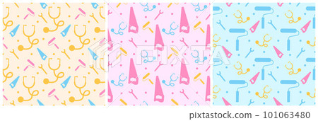 Set of Happy Labor Day Seamless Pattern Design Illustration with Different Professions in Template Hand Drawn Set of Happy Labor Day Seamless Pattern Design Illustration with Different Professions in Template Hand Drawn 101063480