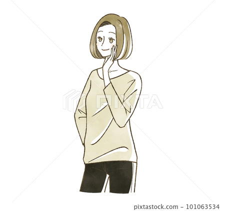 A woman with a smile A woman with a smile 101063534