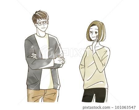 笑臉女性和男性 101063547