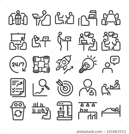 Coworking space icon set 101063552