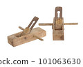 old wooden planer isolated on white background 101063630