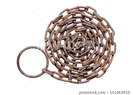 Old steel chains isolated on white backgriund Old steel chains isolated on white backgriund 101063638