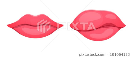 Angioedema or edema of lips. Body tissue swelling, allergic syndrome, dermatology edema disease or infection inflammation symptom, healthcare or medical problem concept with woman cartoon vector lips 101064153