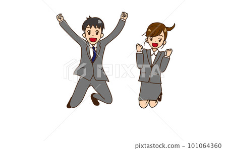 Men and women in jumping suits Guts pose 5 Men and women in jumping suits Guts pose 5 101064360