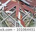 Aerial top down view the broken zinc 101064431