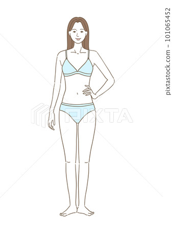 身材苗條的女人正對著前方 身材苗條的女人正對著前方 101065452