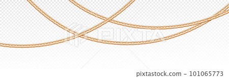 Realistic isolated gold vector jewelry chain set Realistic isolated gold vector jewelry chain set 101065773