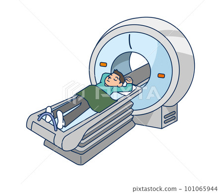 man undergoing CT scan man undergoing CT scan 101065944