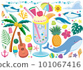 Ice float and summer sea illustration material collection 101067416