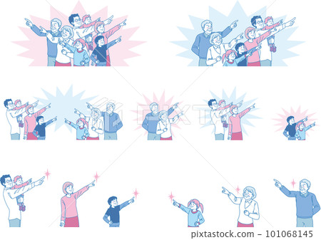 瞄準_指點_家庭_犀利表情_粉色藍色_背景色設置 瞄準_指點_家庭_犀利表情_粉色藍色_背景色設置 101068145