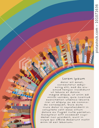 Group of raised hands in circle of multicultural and diverse age people. People diversity. Teamwork community and cooperation. Different cultures. Equality diversity inclusion or inclusive Group of raised hands in circle of multicultural and diverse age people. People diversity. Teamwork community and cooperation. Different cultures. Equality diversity inclusion or inclusive 101071636