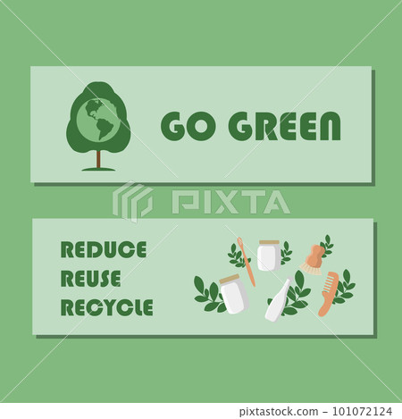 Eco flyer with lettering Go Green. Poster, card, label, and banner design ecology theme. Vector illustration Eco flyer with lettering Go Green. Poster, card, label, and banner design ecology theme. Vector illustration 101072124