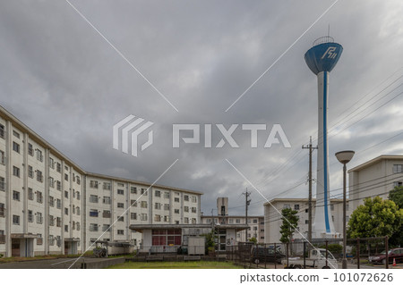 Large apartment block, Kanazawa, Japan. Large apartment block, Kanazawa, Japan. 101072626