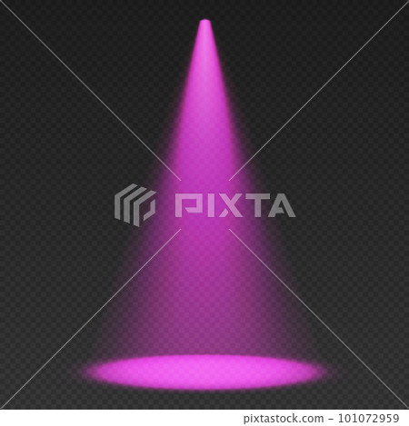 Stage limelight. Purple cone light from top with darkened edges. Stage limelight. Purple cone light from top with darkened edges. 101072959