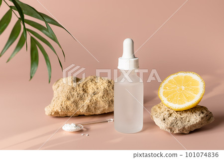 beauty product with vitamin C on beige background 101074836