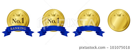Luxurious gold and blue ranking medals Luxurious gold and blue ranking medals 101075018