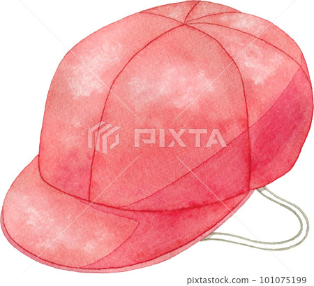 【運動會】紅白帽子水彩插畫（紅邊） 101075199