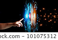 Point  finger to the AI button to access the AI system. Work through the Internet. Chat, passwords, creativity, stock market analysis. There are more Artificial Intelligence  Technology. 101075312