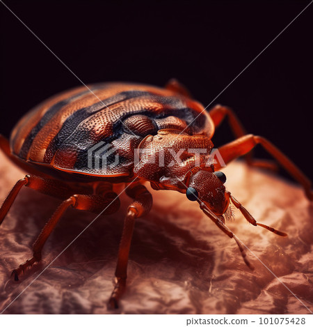 Bedbug. Close up of Cimex hemipterus - bed bug. Macro photography of a bedbug 101075428
