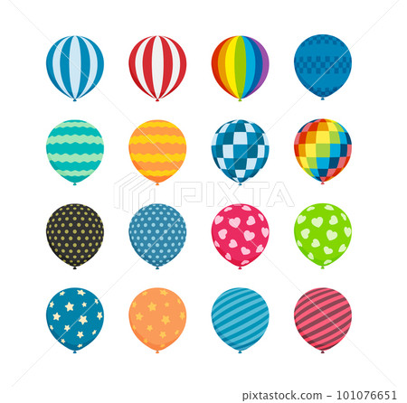 Colorful rubber balloon pattern illustration set Colorful rubber balloon pattern illustration set 101076651